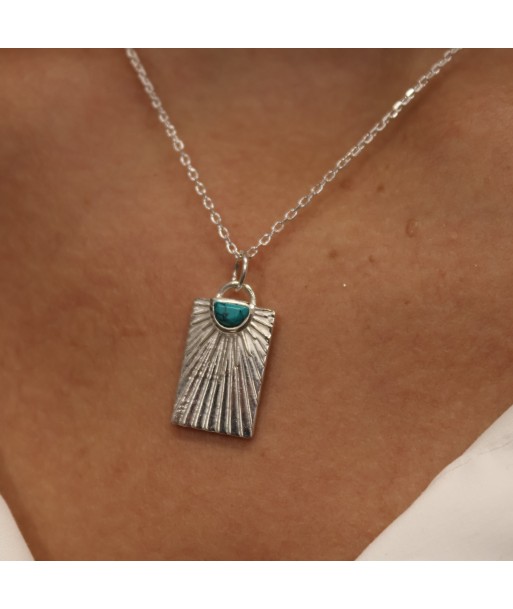 Collier argent 925 plaque et turquoise vente chaude votre 