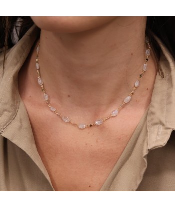 Collier doré pierres naturelles rondes Comparez plus de prix