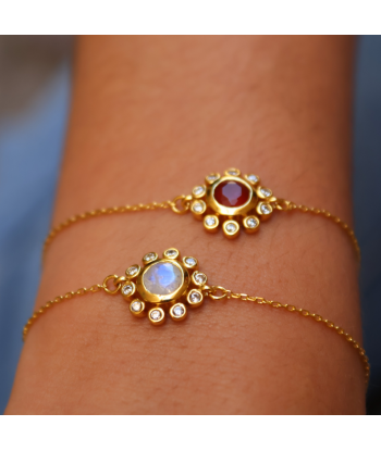 Bracelets fleurs pierres et zircons blanc de pas cher