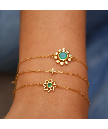 Bracelets fleurs pierres et zircons blanc de pas cher