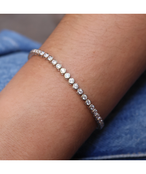 Bracelet tennis argent 925 et zircons 2,5mm brillant des détails fins