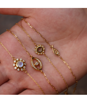 Bracelets fleurs pierres et zircons blanc de pas cher