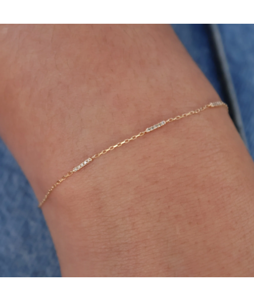 Bracelet or et barres diamants plus qu'un jeu 