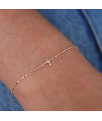 Bracelet or et croix diamants chez Cornerstreet bien 